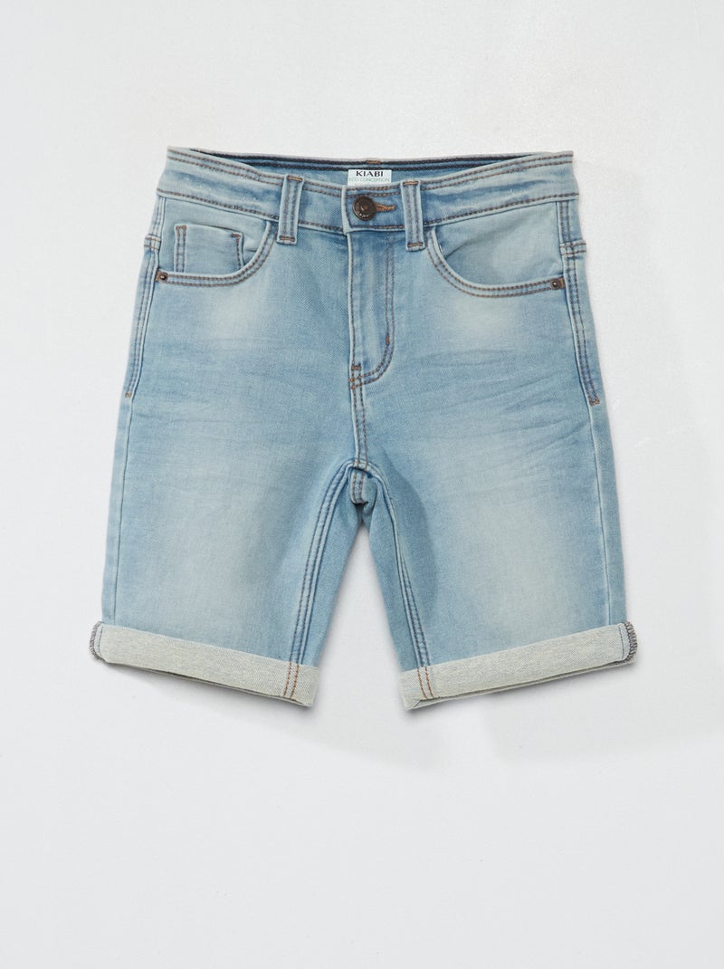 Bermudas vaqueras con cintura ajustable Azul - Kiabi