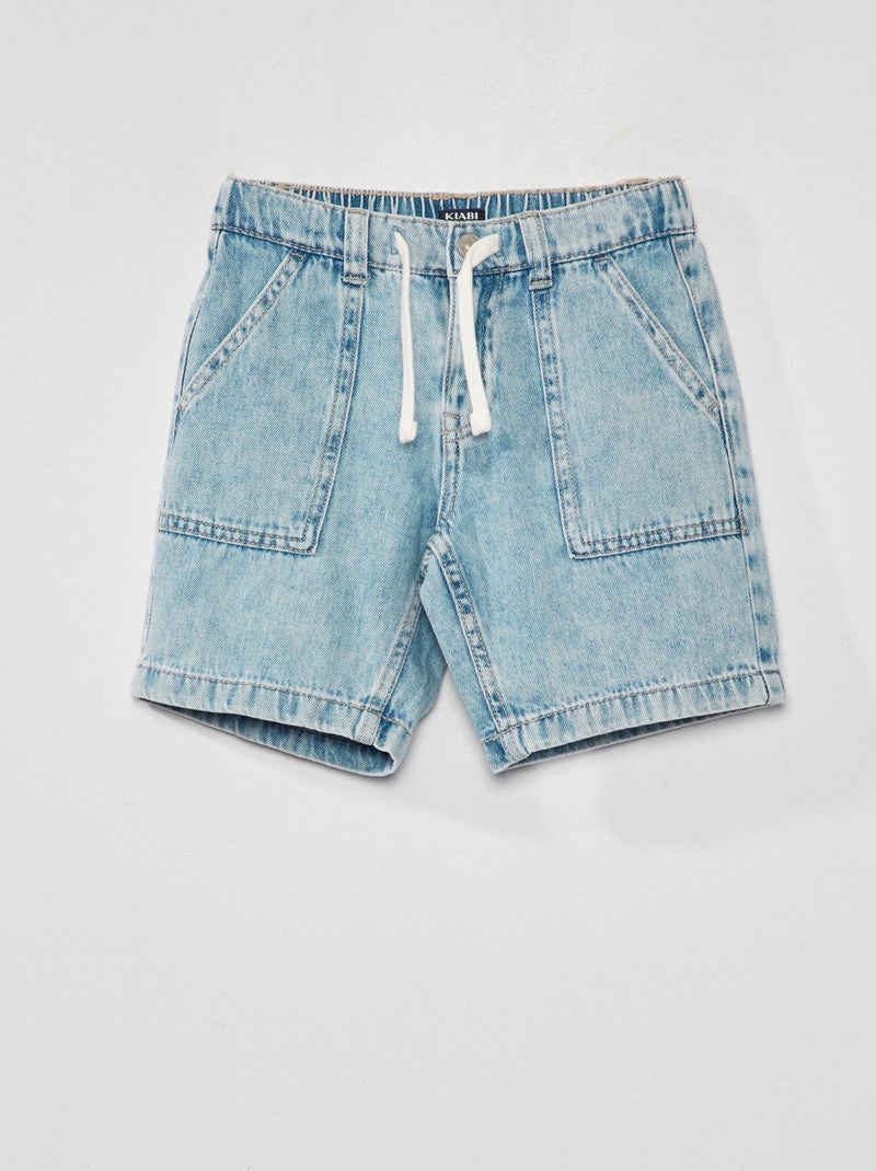 Bermudas vaqueras con cintura elástica Azul - Kiabi