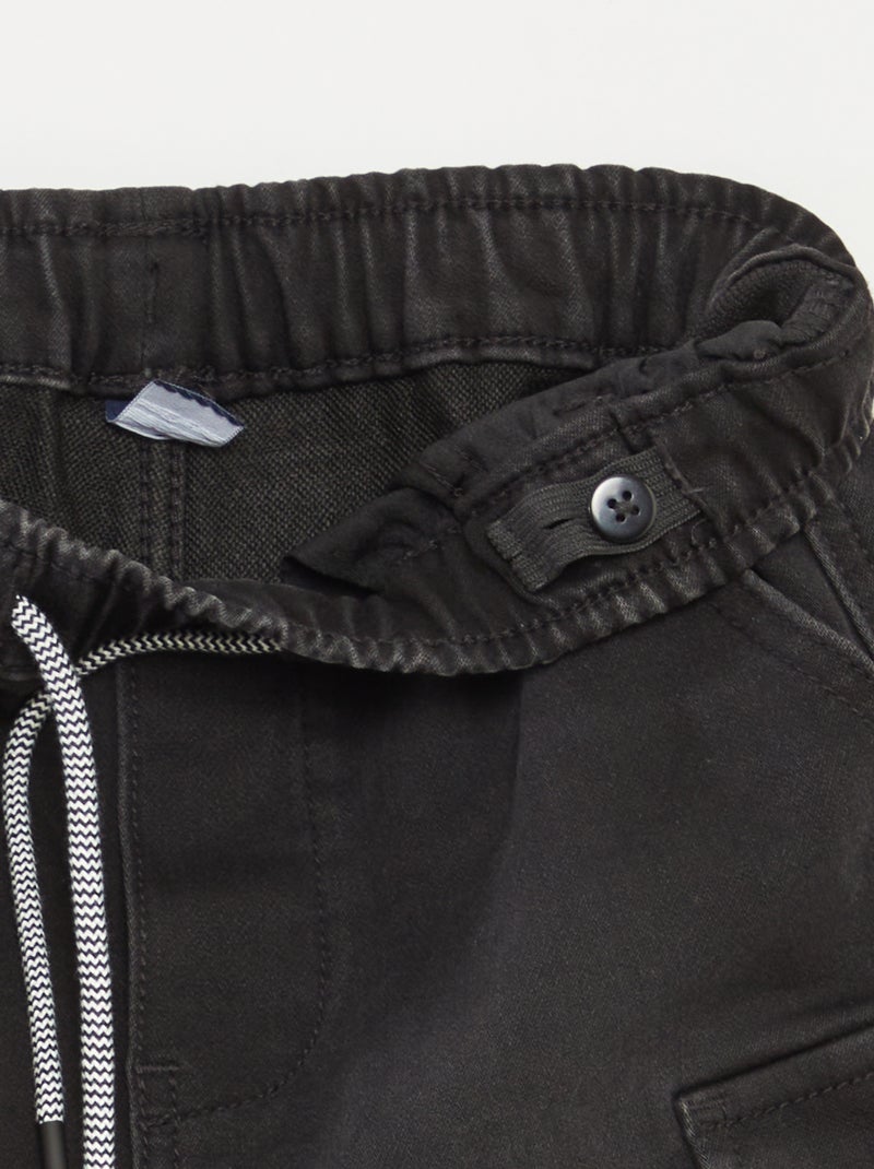 Bermudas vaqueras con cintura elástica GRIS - Kiabi