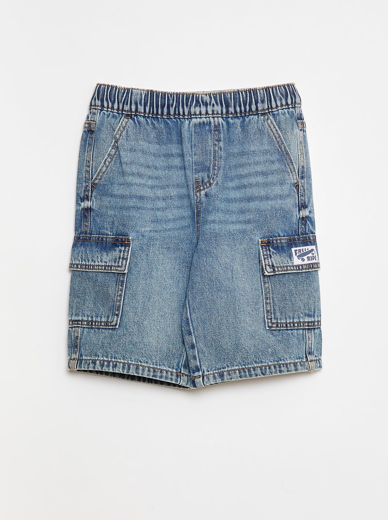 Bermudas vaqueras con múltiples bolsillos Azul - Kiabi