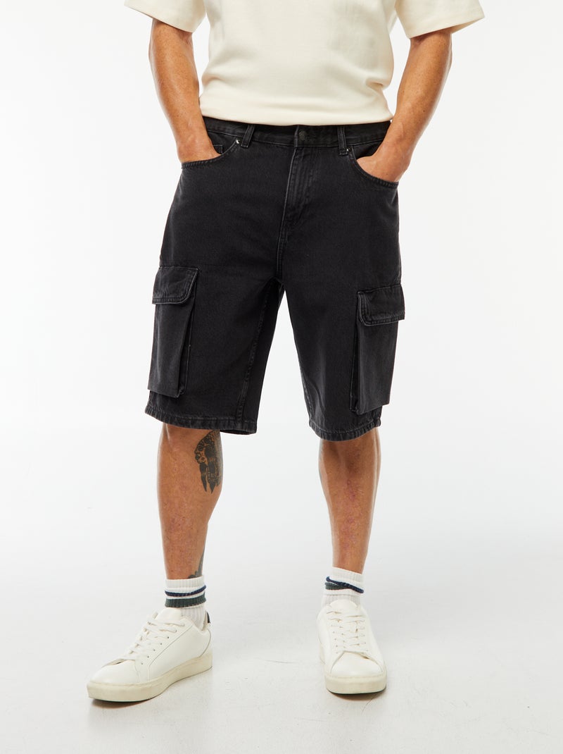 Bermudas vaqueras con múltiples bolsillos Gris - Kiabi