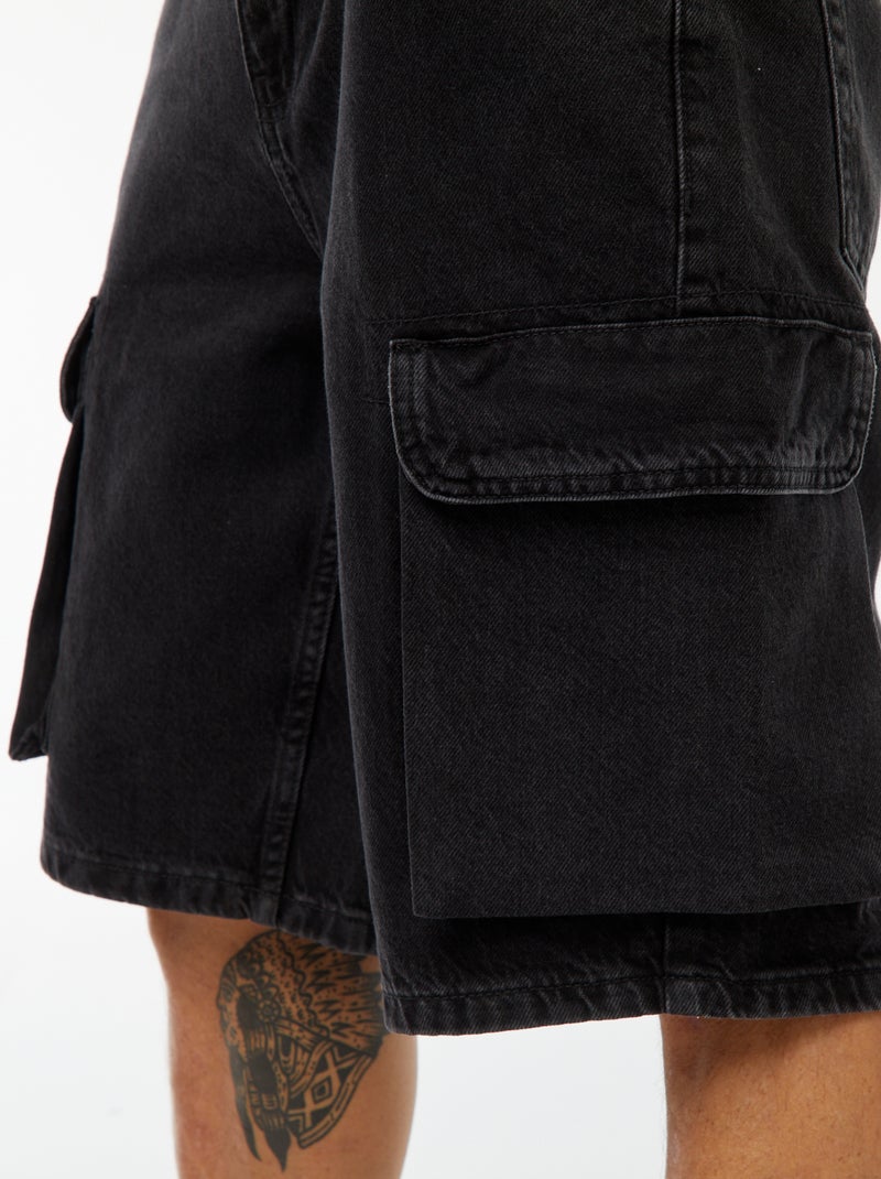 Bermudas vaqueras con múltiples bolsillos Gris - Kiabi