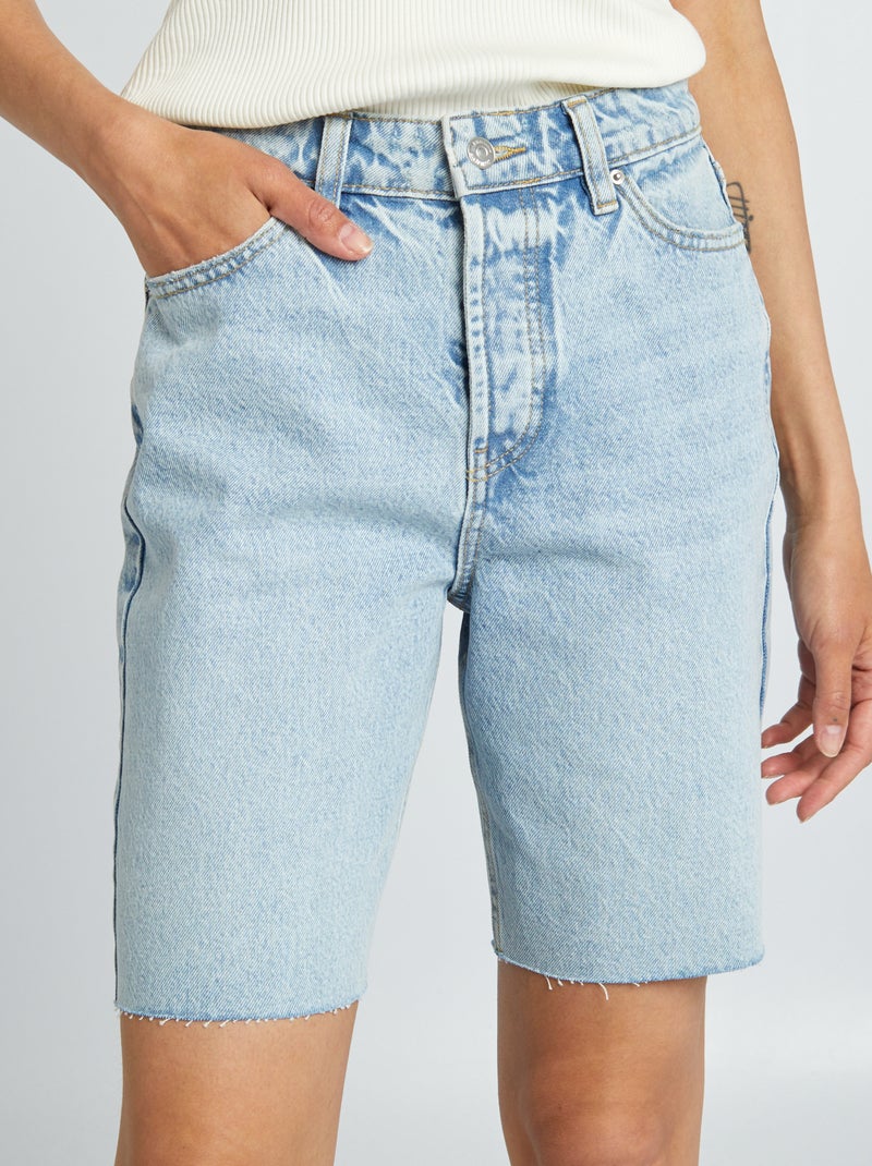 Bermudas vaqueras de tiro alto AZUL - Kiabi