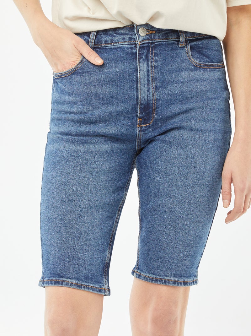 Bermudas vaqueras de tiro alto AZUL - Kiabi