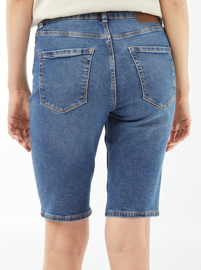 Bermudas vaqueras de tiro alto AZUL - Kiabi