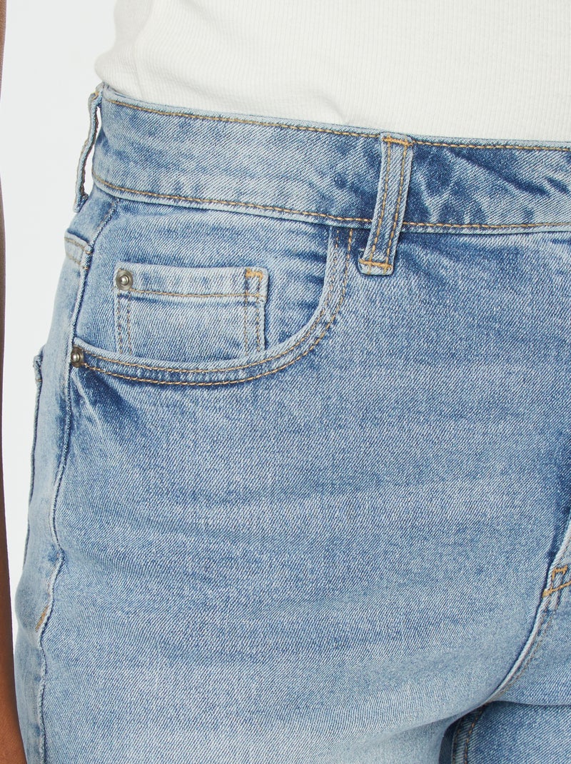 Bermudas vaqueras de tiro alto AZUL - Kiabi