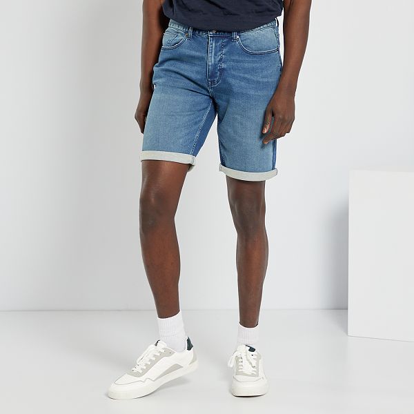 Bermudas vaqueras elásticas Hombre talla S-XXL - AZUL - Kiabi - 19,00€