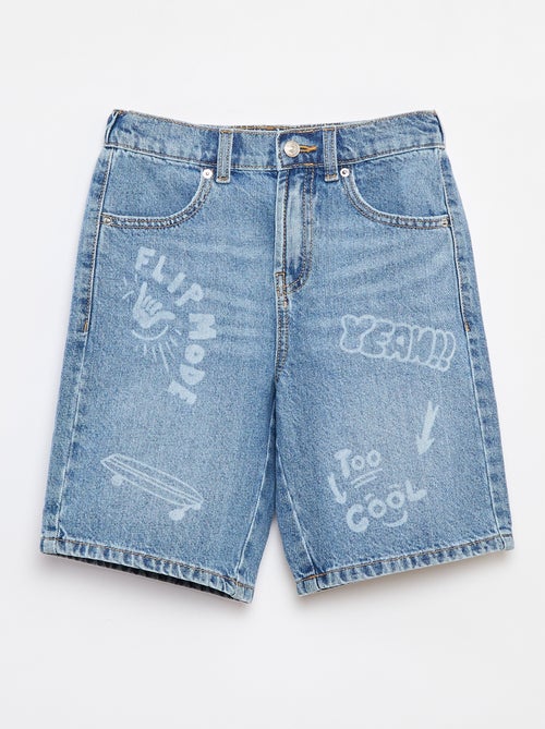 Bermudas vaqueras estampadas 'skaters' - Kiabi