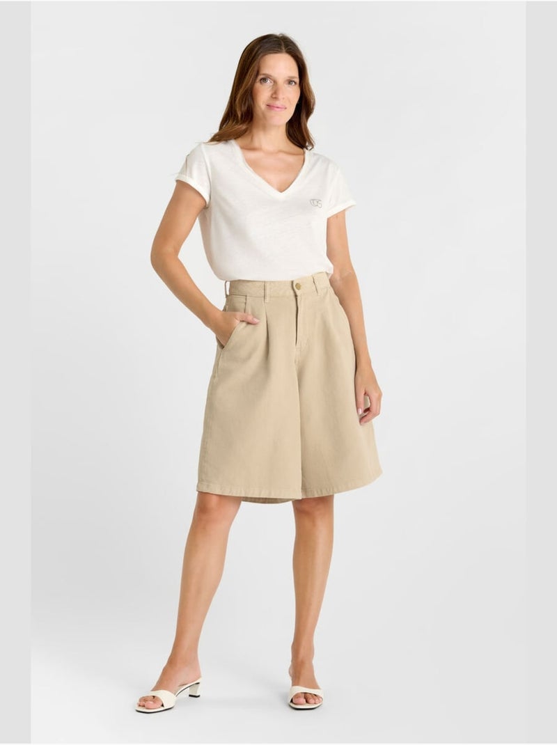Bermudas vaqueras LOVA Beige - Kiabi