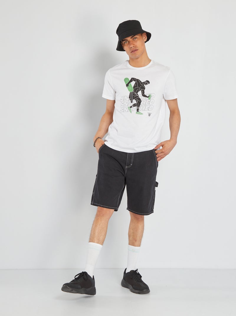 Bermudas vaqueras Negro - Kiabi
