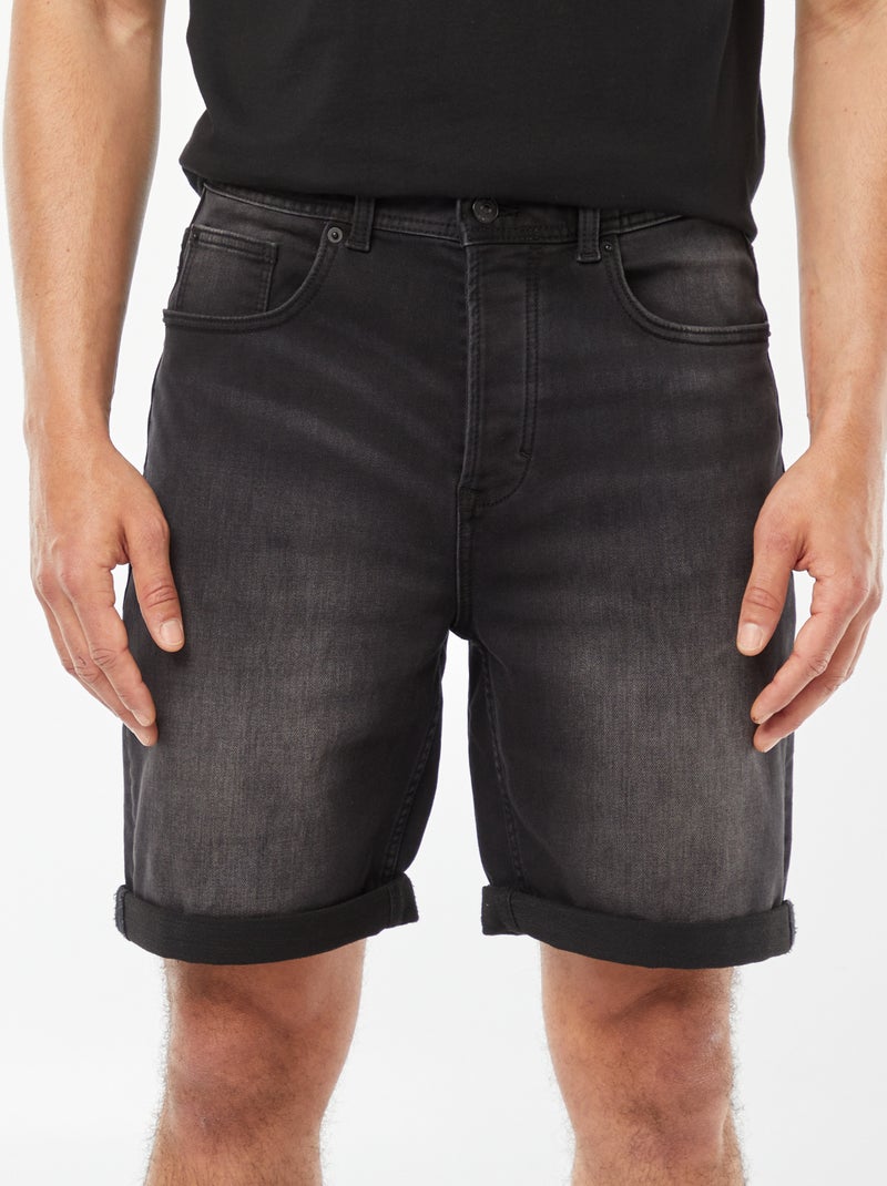 Bermudas vaqueras slim NEGRO - Kiabi
