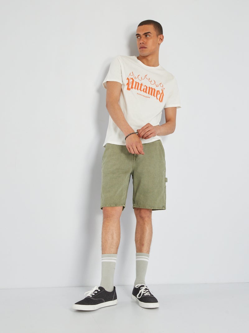 Bermudas vaqueras verde liquen - Kiabi