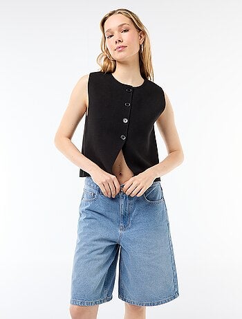 Bermudas vaqueros de tiro alto