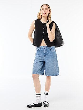 Bermudas vaqueros de tiro alto