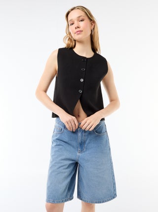 Bermudas vaqueros de tiro alto