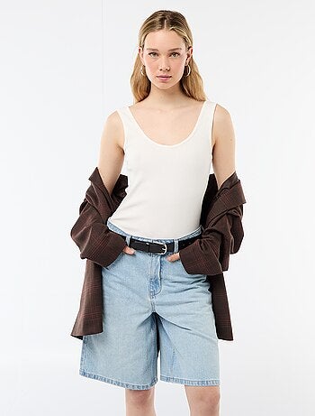 Bermudas vaqueros de tiro alto