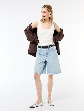 Bermudas vaqueros de tiro alto