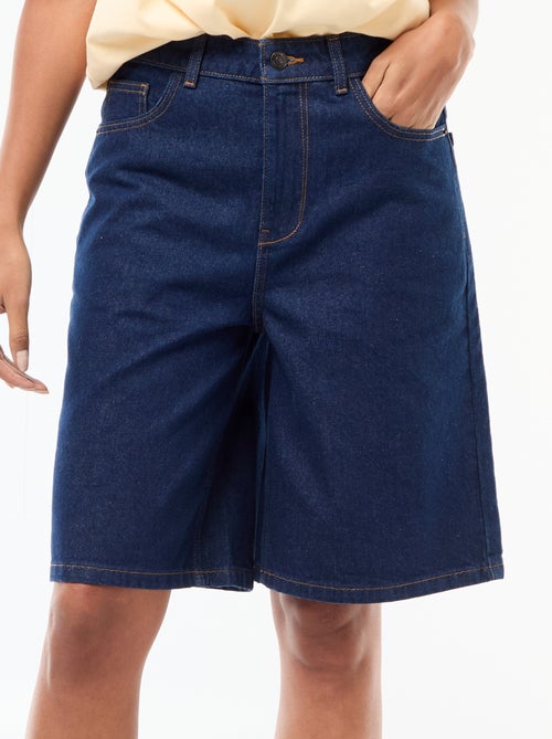 Bermudas vaqueros de tiro alto - Kiabi