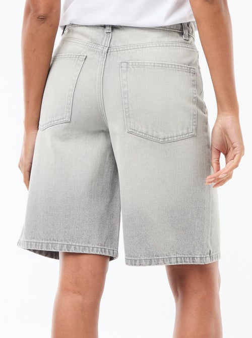 Bermudas vaqueros de tiro alto - Kiabi