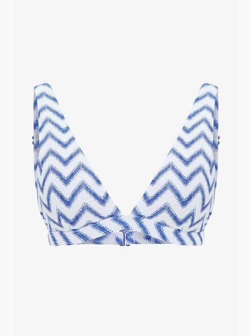 Biana top de bikini con escote en v profundo y estampado zigzag penti - Kiabi