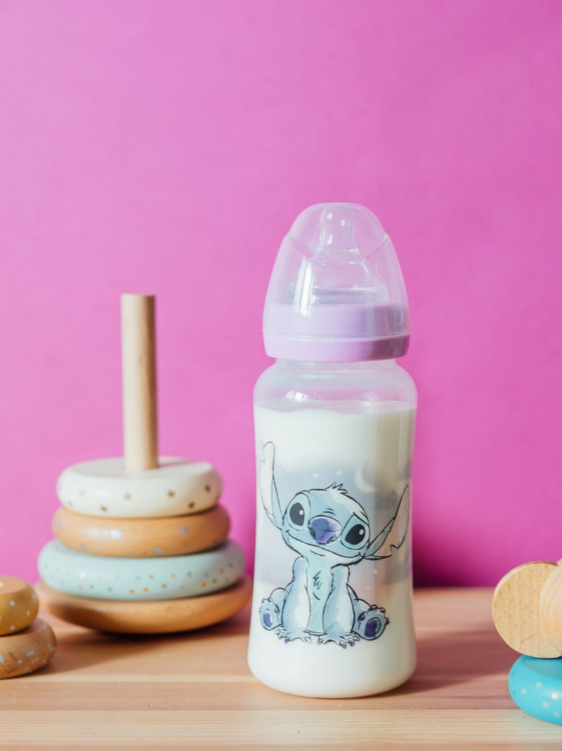 Biberón 360 ml silicona anticolicos Lilo & Stitch sin BPA Violeta - Kiabi