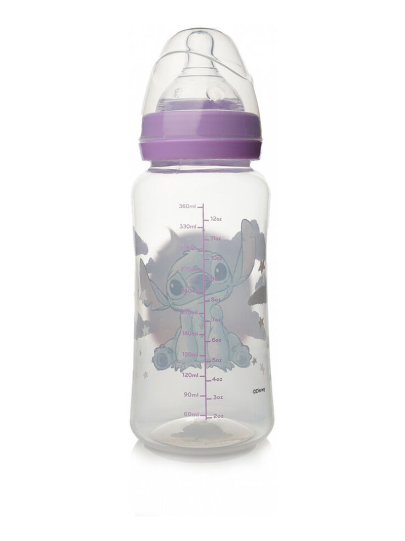 Biberón 360 ml silicona anticolicos Lilo & Stitch sin BPA Violeta - Kiabi