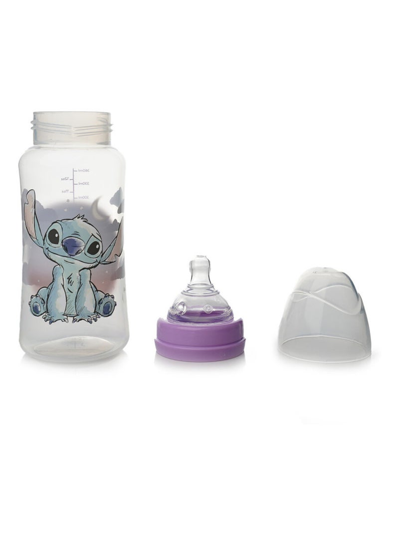 Biberón 360 ml silicona anticolicos Lilo & Stitch sin BPA Violeta - Kiabi