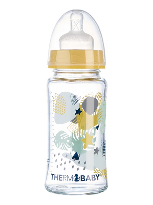 Biberón de vidrio Thermobaby 230 ml sistema anti-cólicos tetina de silicona caudal medio - Kiabi