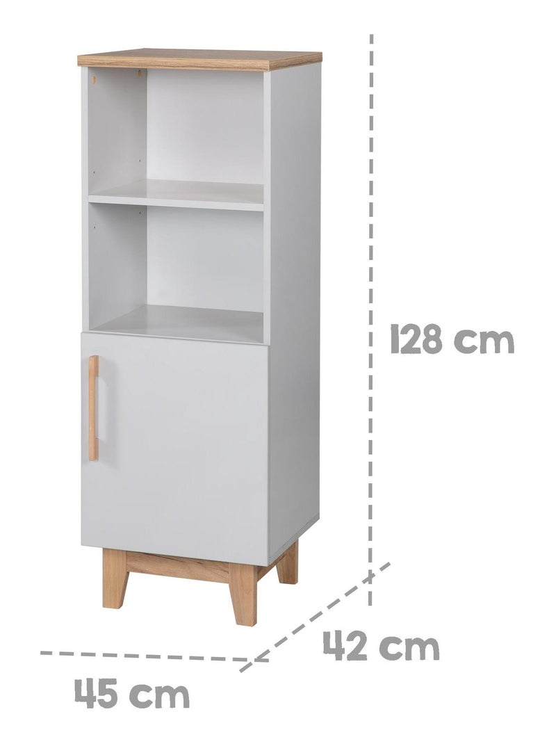 Biblioteca infantil 1 puerta 2 nichos 'Roba caro' Gris claro - Kiabi