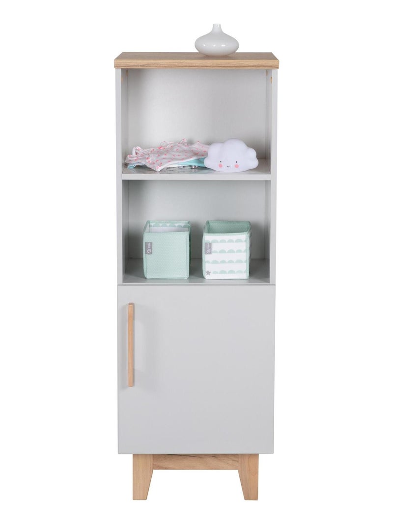 Biblioteca infantil 1 puerta 2 nichos 'Roba caro' Gris claro - Kiabi
