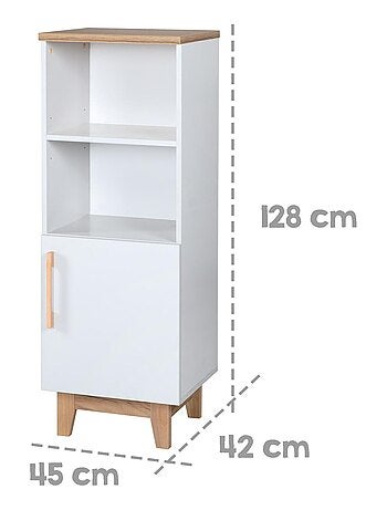 Biblioteca infantil columna con puerta y 2 nichos 'Roba finn'