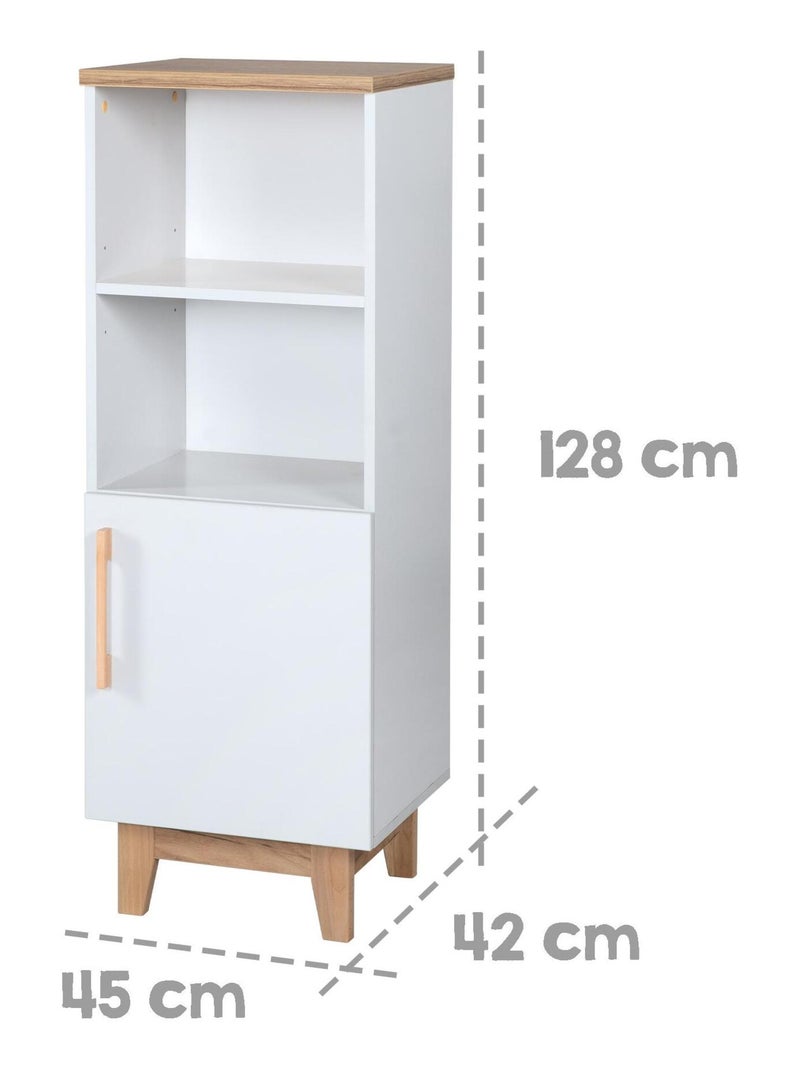 Biblioteca infantil columna con puerta y 2 nichos 'Roba finn' Blanco - Kiabi