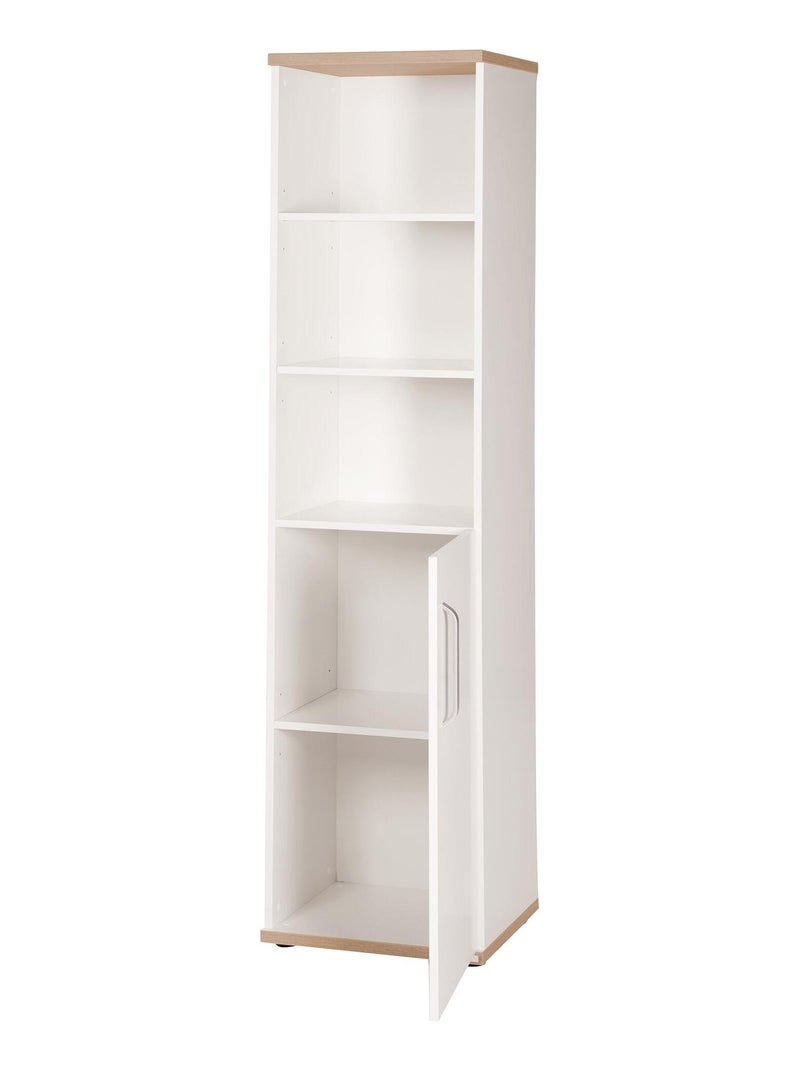 Biblioteca infantil columna con puerta y 3 nichos 'Roba pia' Blanco - Kiabi