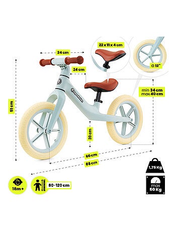Bicicleta de equilibrio HyperMotion Marcelo verde para niños +18 meses ligera 1,75 kg