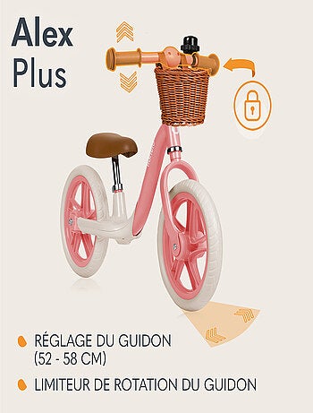 Bicicleta de equilibrio LIONELO Alex Plus - Ligera - Sillín cómodo - Ajustable - Canasta y timbre in