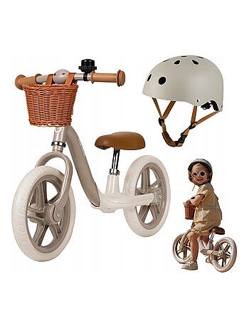 Bicicleta de equilibrio LIONELO Alex Plus con casco - Ligera - Sillín cómodo - Cesta y timbre inclui