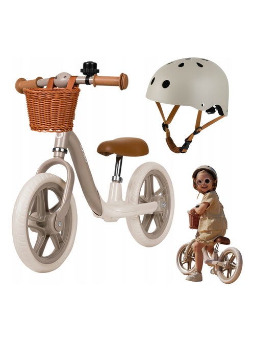Bicicleta de equilibrio LIONELO Alex Plus con casco - Ligera - Sillín cómodo - Cesta y timbre inclui - Kiabi