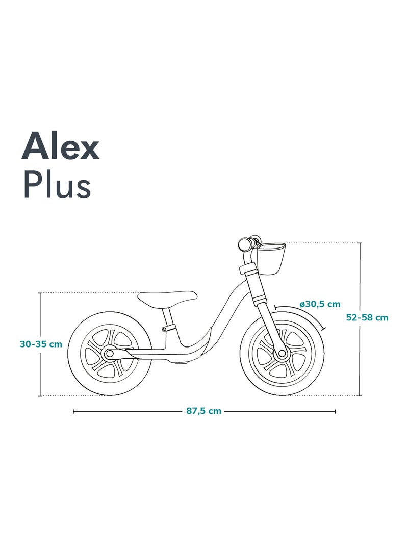 Bicicleta de equilibrio LIONELO Alex Plus con casco - Ligera - Sillín cómodo - Cesta y timbre inclui Beige - Kiabi