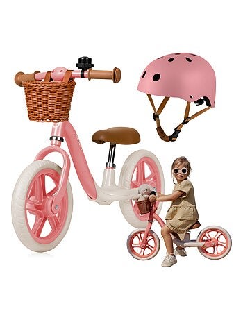 Bicicleta de equilibrio LIONELO Alex Plus con casco - Ligera - Sillín cómodo - Cesta y timbre inclui