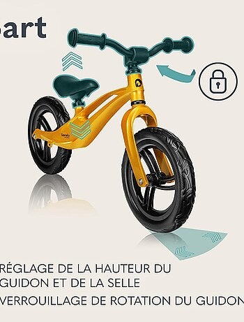 Bicicleta de equilibrio LIONELO Bart - Bicicleta para niños - Hasta 30 kg - Ligera - Manillar y asie