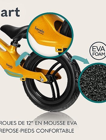 Bicicleta de equilibrio LIONELO Bart - Bicicleta para niños - Hasta 30 kg - Ligera - Manillar y asie