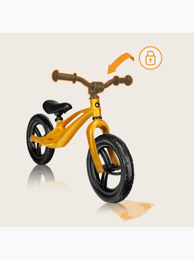 Bicicleta de equilibrio LIONELO Bart - Bicicleta para niños - Hasta 30 kg - Ligera - Manillar y asie Negro Amarillo Negro - Kiabi