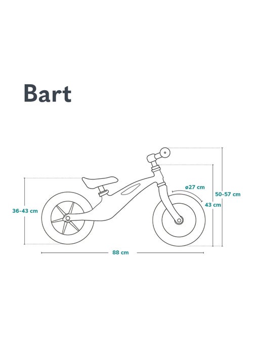Bicicleta de equilibrio LIONELO Bart - Bicicleta para niños - Hasta 30 kg - Ligera - Manillar y asie - Kiabi