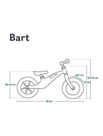 Bicicleta de equilibrio LIONELO Bart - Bicicleta para niños - Hasta 30 kg - Ligera - Manillar y asie