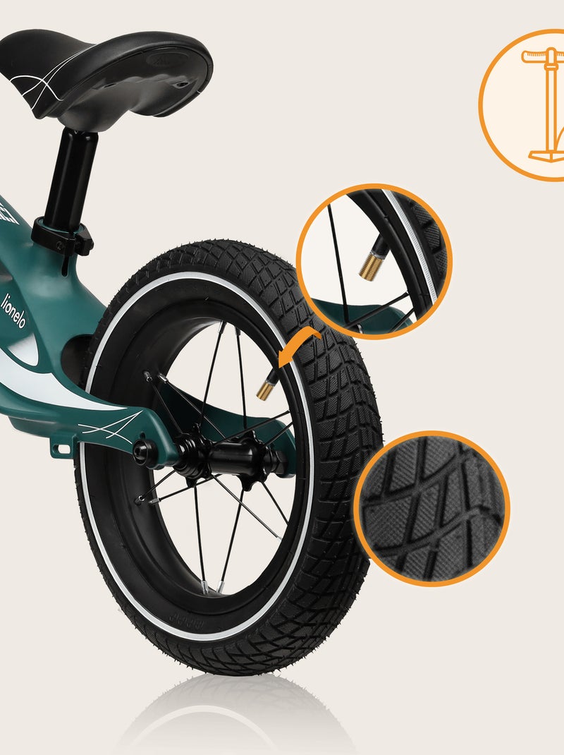Bicicleta de equilibrio LIONELO Bart Air - Bicicleta para niños - Hasta 30 kg - Ligera - Manillar y Verde - Kiabi