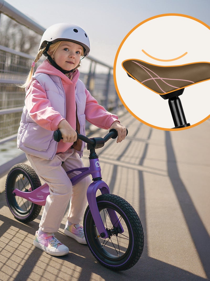 Bicicleta de equilibrio LIONELO Bart Air - Bicicleta para niños - Hasta 30 kg - Ligera - Manillar y Violeta - Kiabi