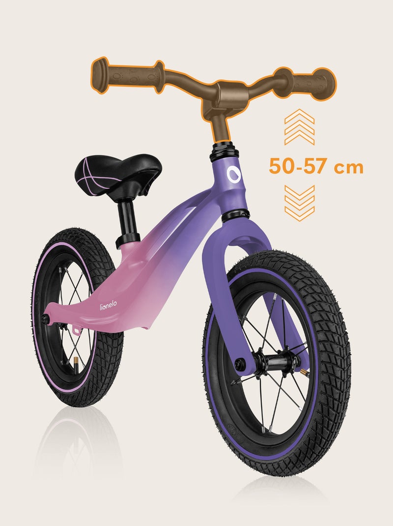 Bicicleta de equilibrio LIONELO Bart Air - Bicicleta para niños - Hasta 30 kg - Ligera - Manillar y Violeta - Kiabi