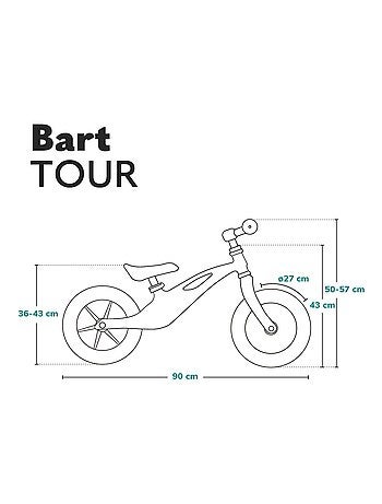 Bicicleta de equilibrio Lionelo Bart Tour para niños a partir de 2 años, hasta 30 kg, cuadro de magn