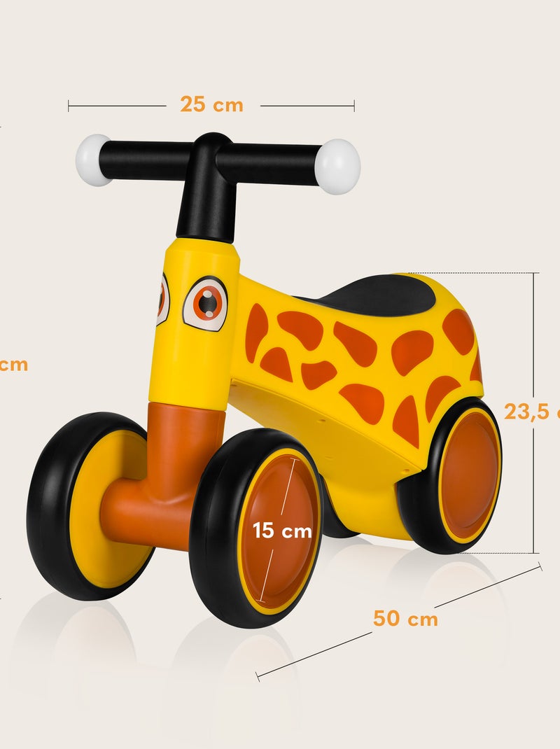 Bicicleta de equilibrio LIONELO Sammy - Bicicleta infantil - 4 ruedas - Ergonómica - Puños suaves y Amarillo - Kiabi