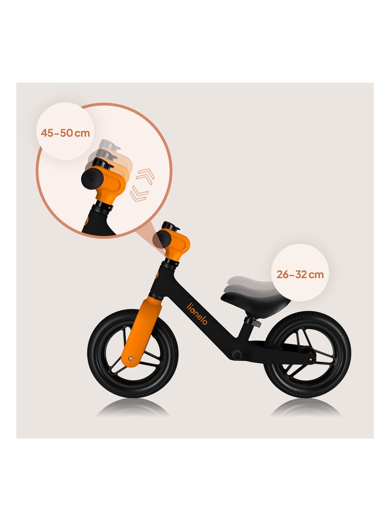 Bicicleta de equilibrio LIONELO Toni - Bicicleta para bebé - Ligera - A partir de 18 meses - Manilla Negro Naranja - Kiabi